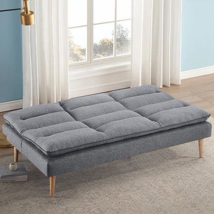 182cm Grey Fabric 3 Seater Sofa Bed Sleeper