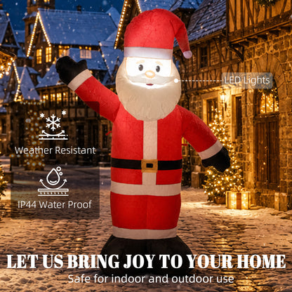 Outsunny 5ft Christmas Inflatable Velvet Look Santa Claus with Welcoming Gesture