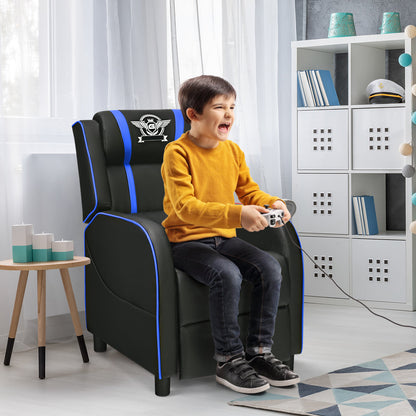 Recliner gaming chair with lumbar cushion