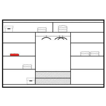 Charnwood Sliding Door Wardrobe White with Glass - 250cm