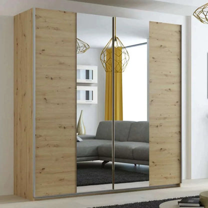 Lothian 2 Sliding Door 200cm Wardrobe with Mirror - White