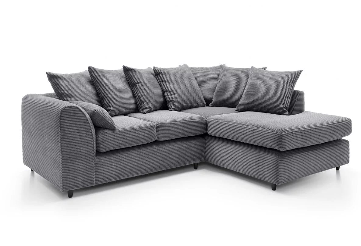 Jill Jumbo Corner Sofa - Grey-Right Facing