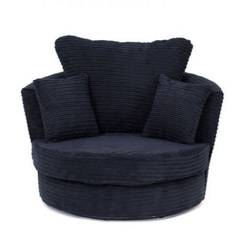 Porto Jumbo Cord Corner Sofa - Black