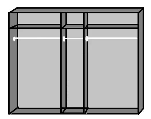 Sliding Wardrobe ADDIS 5 Door Mirrored Wardrobe White 225cm