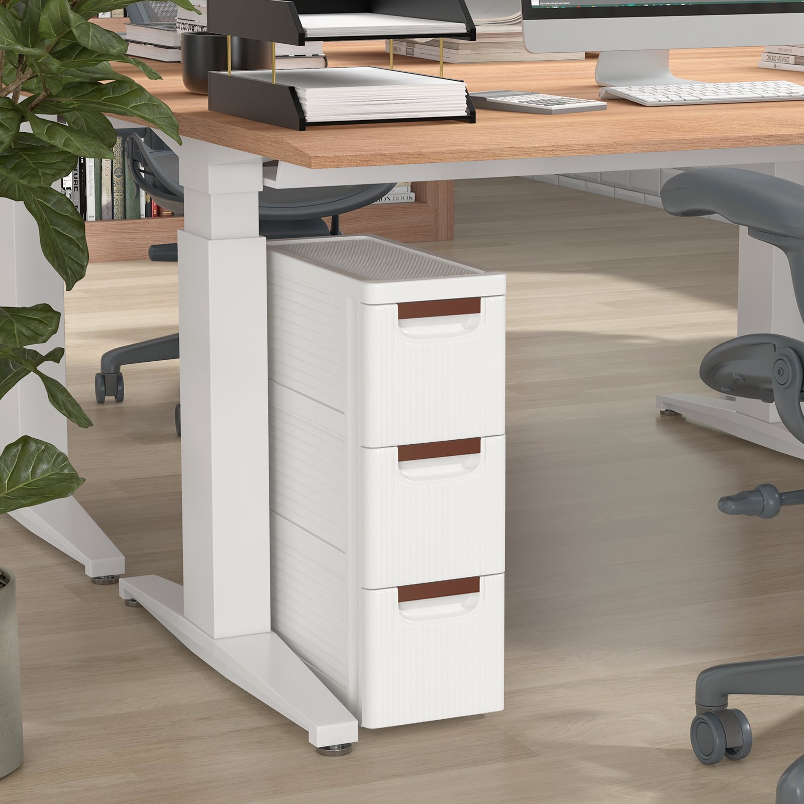 3/4/5/6-Drawer Narrow Storage Cabinet for Small Space-3-Tier