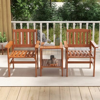 3 Piece Patio Bistro Table and Chairs Set