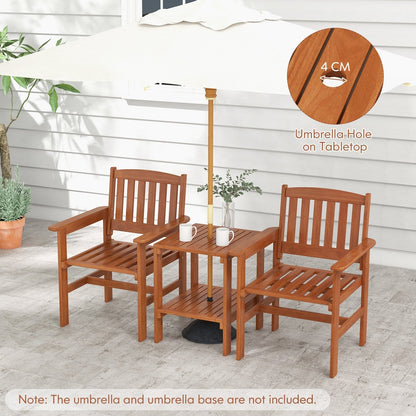 3 Piece Patio Bistro Table and Chairs Set