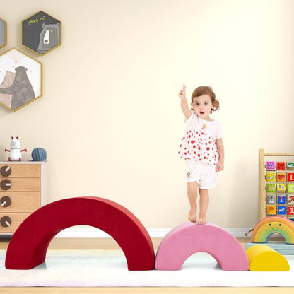 3 Piece Toddlers Climbing Toys with Elastic Filling-Red