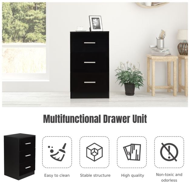 Set of 2x office cabinet with 3 drawers