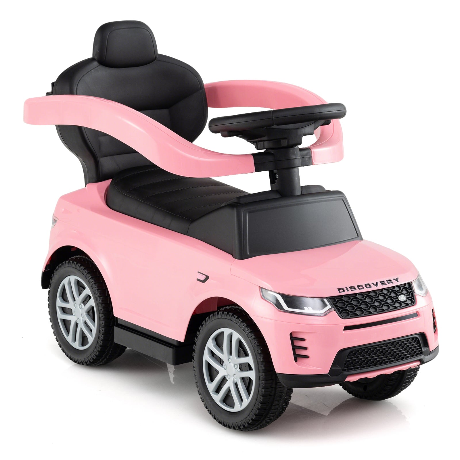 3 in 1 Push Car for Toddlers Licensed Land Rover Discovery Ride on Toy-Pink