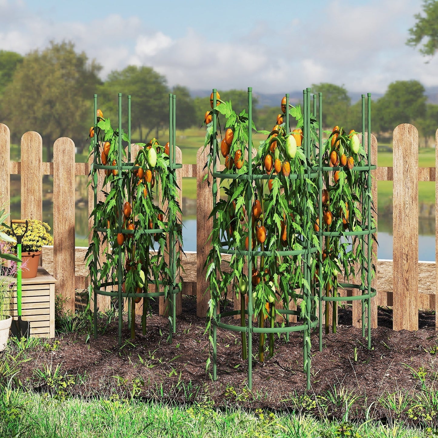 3 Pack 60 inch Adjustable Tall Plant Support Trellis for Climbing Plants