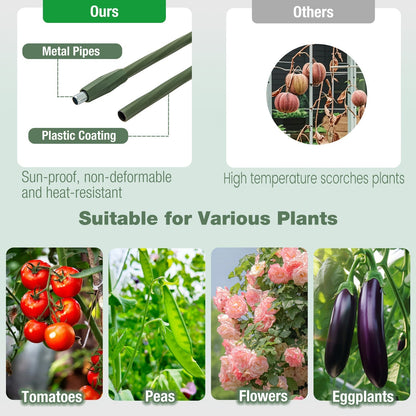 3 Pack 60 inch Adjustable Tall Plant Support Trellis for Climbing Plants