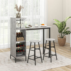 Counter Height Dining Table Set for Bistro Living Room-Grey