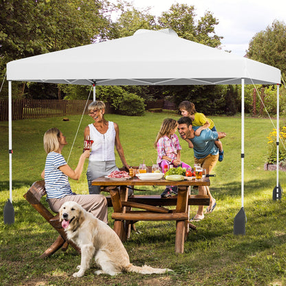 3 x 3 m Pop up Canopy Tent with 1 Sidewall Wheeled Bag-White