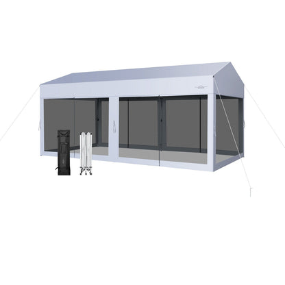 3 x 6 m Pop-Up Canopy UV Screen House Party Tent with Removable Sidewalls-White