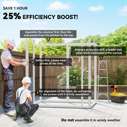 Outsunny 6'x4.5' Garden Storage Shed, Lockable Garden Shed with Double Doors, Window, Vent and Plastic Roof, Grey