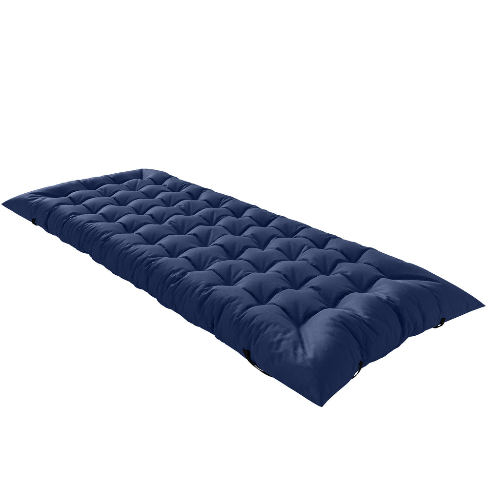 Outsunny Sleeping Mat, Foldable Camping Mattress Pad with Four Corner Elastic Straps, Dark Blue