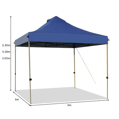 3m x 3m Pop Up Canopy Tent Commercial Instant Shelter-Blue