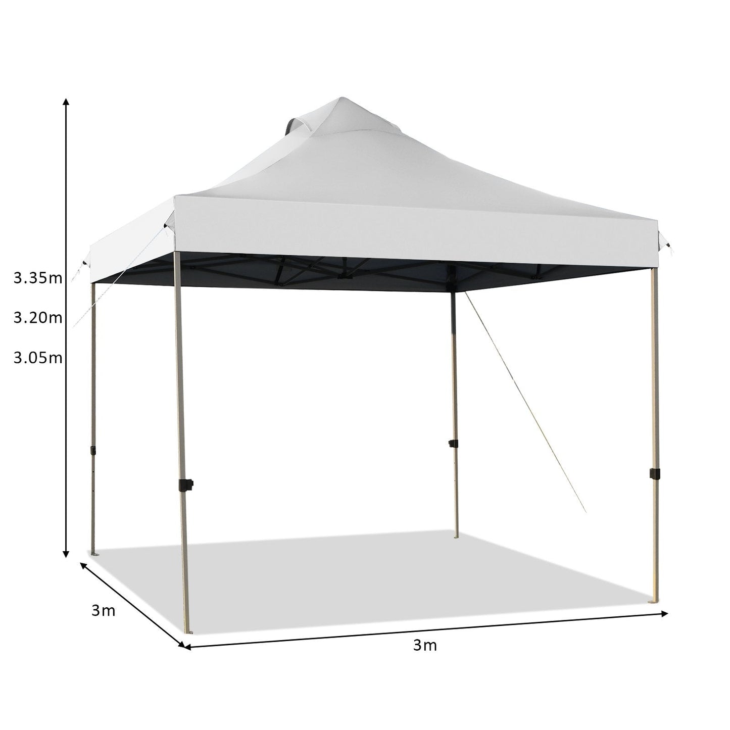 3m x 3m Pop Up Canopy Tent Commercial Instant Shelter-White
