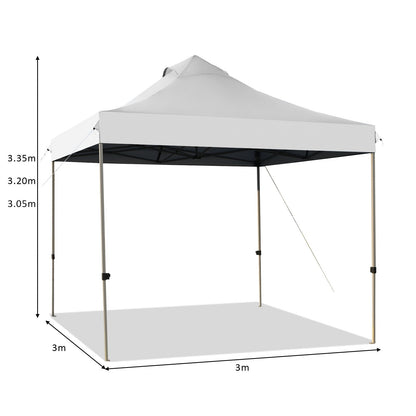 3m x 3m Pop Up Canopy Tent Commercial Instant Shelter-White