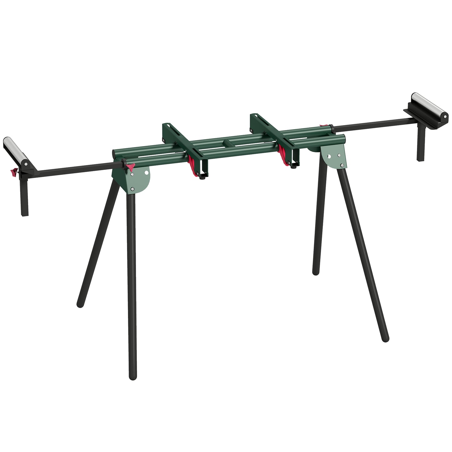 HOMCOM Universal Mitre Saw Stand with Adjustable Rollers and Support Arms, Portable Miter Saw Stand with Folding Legs