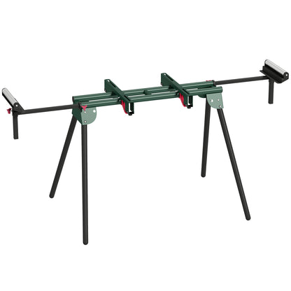 HOMCOM Universal Mitre Saw Stand with Adjustable Rollers and Support Arms, Portable Miter Saw Stand with Folding Legs