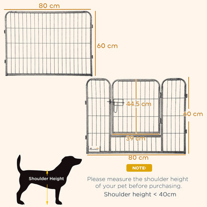 PawHut 16 Panels Heavy Duty Puppy Playpen, for Small Dogs, Indoor and Outdoor Use - Grey