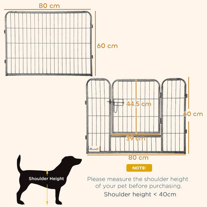 PawHut 16 Panels Heavy Duty Puppy Playpen, for Small Dogs, Indoor and Outdoor Use - Grey
