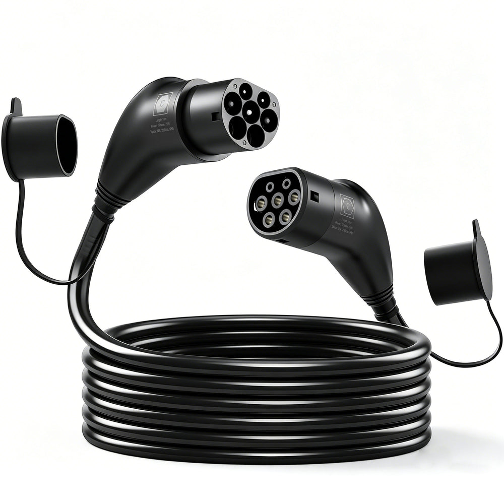 HOMCOM Type 2 EV Charging Cable, 7kW, 32A, Mode 3, 1-Phase, 10m Type 2 to Type 2 EV Extension Cable for EVs, PHEVs