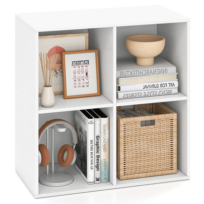 4-Cube Book Shelf Wooden Bookshelf Modern Bookcase Storage Organizer