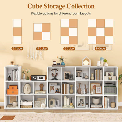 4-Cube Book Shelf Wooden Bookshelf Modern Bookcase Storage Organizer