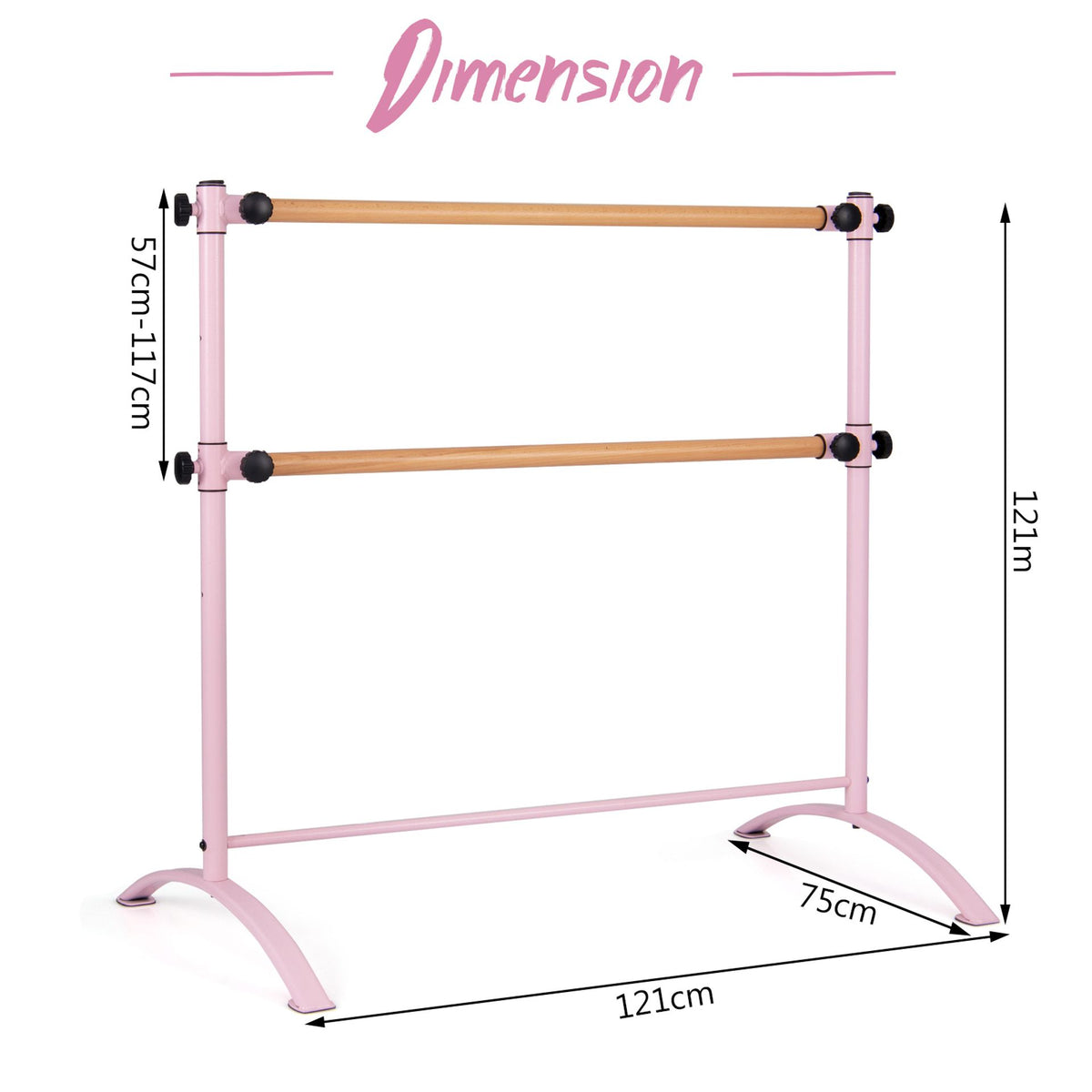 4 Feet Freestanding Ballet Barre and Folding Gymnastics Mat for Sports