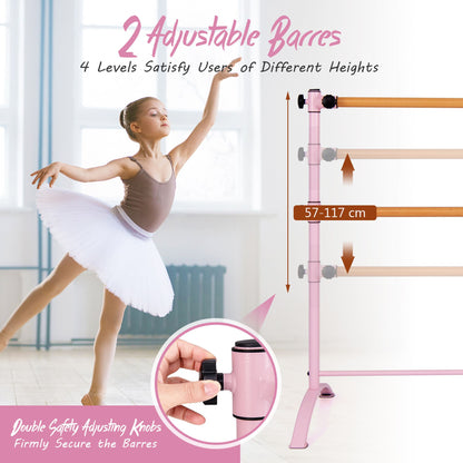 4 Feet Freestanding Ballet Barre and Folding Gymnastics Mat for Sports