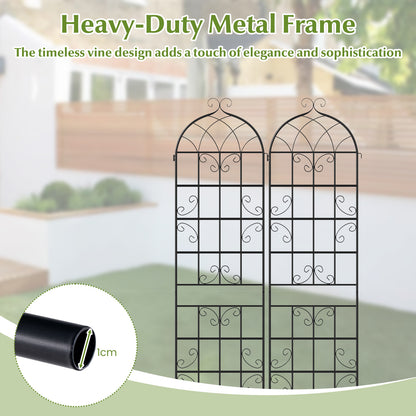 4 Pack 50 x 218 cm Metal Garden Trellis for Outdoor Climbing Plants