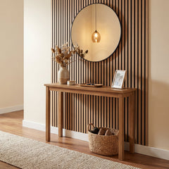 4 Pack Acoustic Panels for Walls 60 x 60 cm Sound Absorbing Panel with 15 Wooden Slats-Natural