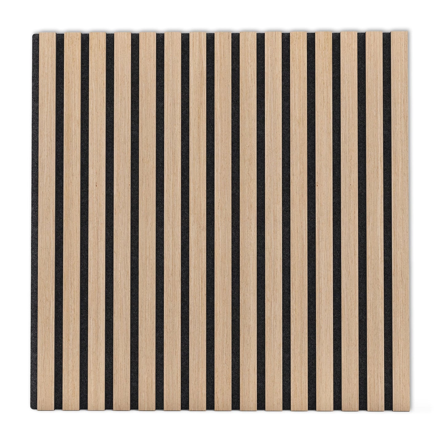4 Pack Acoustic Panels for Walls 60 x 60 cm Sound Absorbing Panel with 15 Wooden Slats-Natural