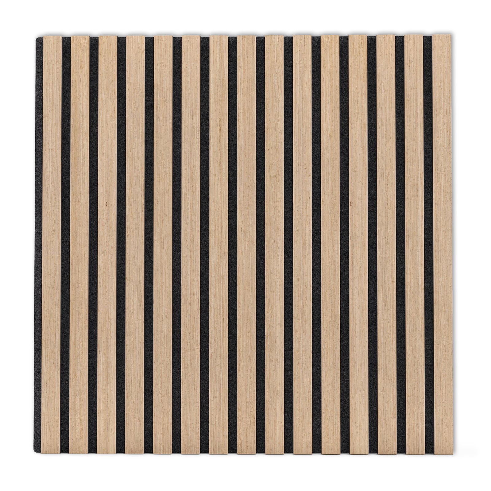 4 Pack Acoustic Panels for Walls 60 x 60 cm Sound Absorbing Panel with 15 Wooden Slats-Natural