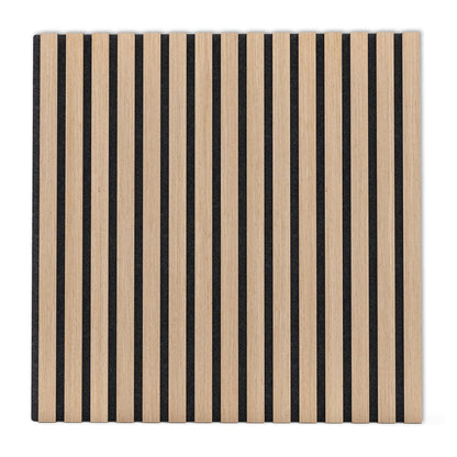 4 Pack Acoustic Panels for Walls 60 x 60 cm Sound Absorbing Panel with 15 Wooden Slats-Natural