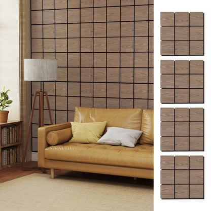 4 Pack Acoustic Panels for Walls 62 x 62 cm Sound Absorbing Panel-Natural