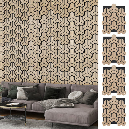 4 Pack Acoustic Panels for Walls 83 x 65 cm Sound Absorbing Panel-Natural