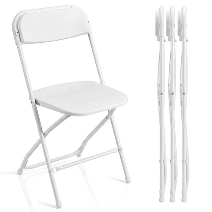4 Pack Folding Chairs with Heavy Duty Metal Frame for Home-White