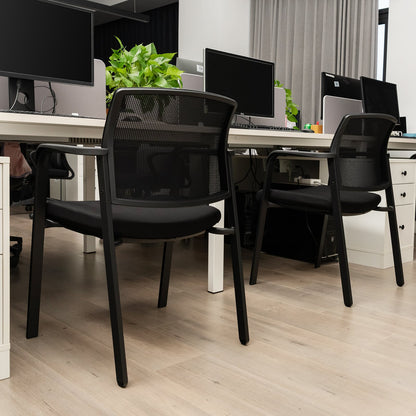 4-Pack Office Conference Chair Set Mesh Guest Reception Stack Chairs