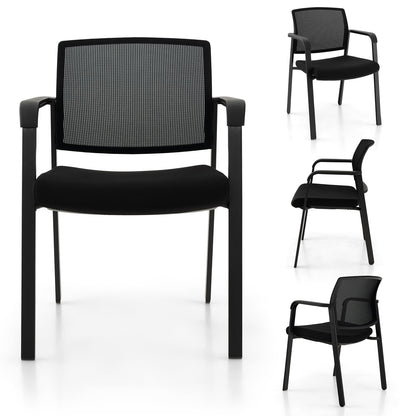 4-Pack Office Conference Chair Set Mesh Guest Reception Stack Chairs