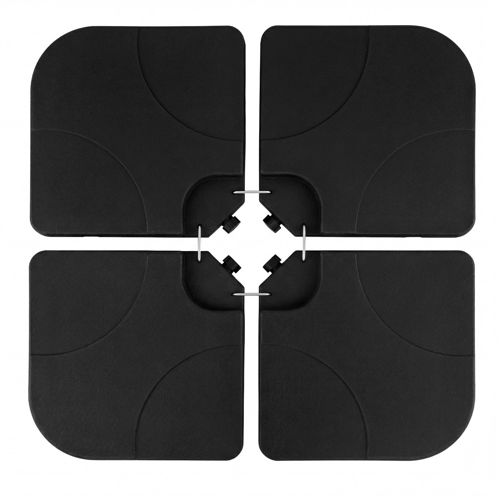 4-Piece 72 KG Heavy-Duty Cantilever Offset Patio Market Umbrella Base-Black