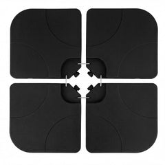 4-Piece 72 KG Heavy-Duty Cantilever Offset Patio Market Umbrella Base-Black