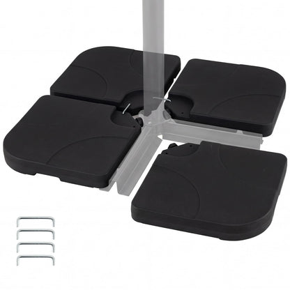 4-Piece 72 KG Heavy-Duty Cantilever Offset Patio Market Umbrella Base-Black