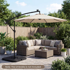 4-Piece 72 KG Heavy-Duty Cantilever Offset Patio Market Umbrella Base-Black