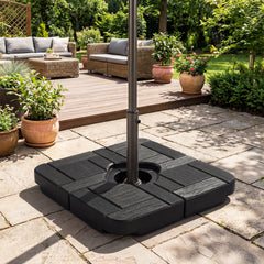 4-Piece 84 kg Heavy Duty Cantilever Offset Patio Umbrella Base-Black