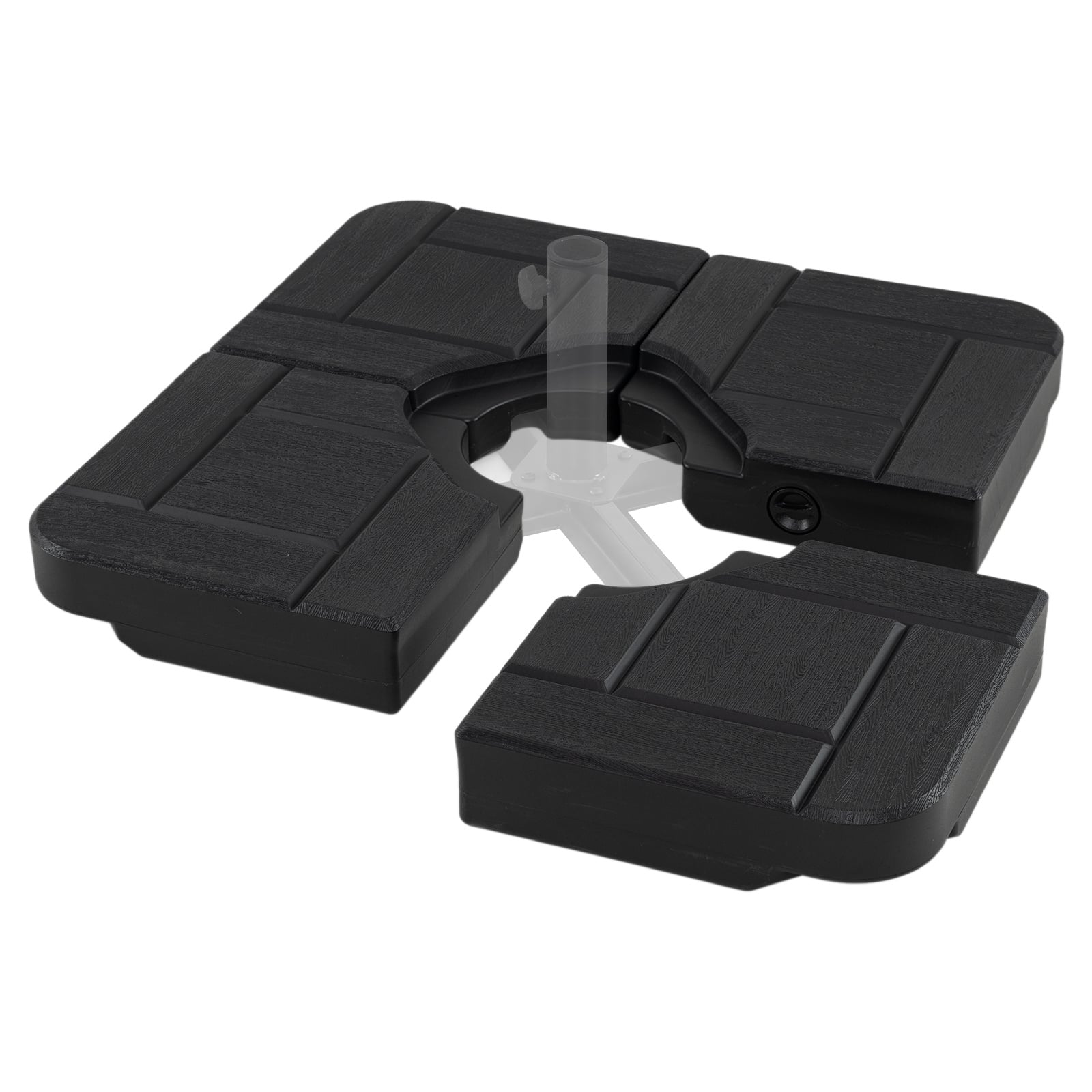 4-Piece 84 kg Heavy Duty Cantilever Offset Patio Umbrella Base-Black