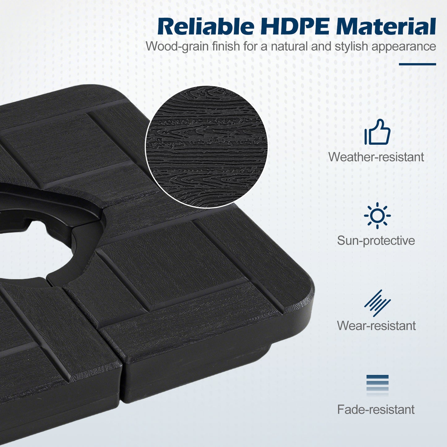4-Piece 84 kg Heavy Duty Cantilever Offset Patio Umbrella Base-Black